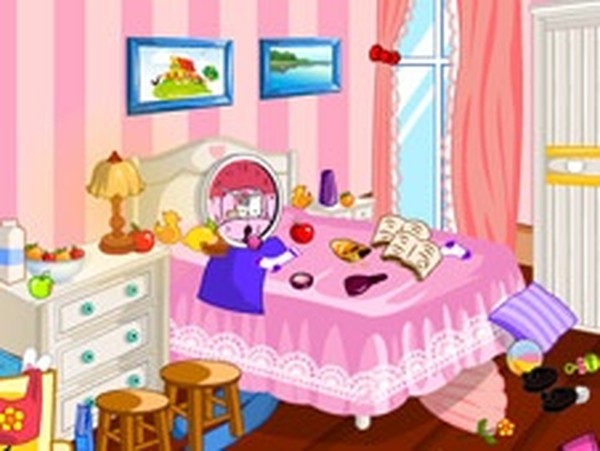 Hello Kitty Room Clean Up Online Game