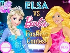 Elsa Vs Barbie Fashion Contest Online Game